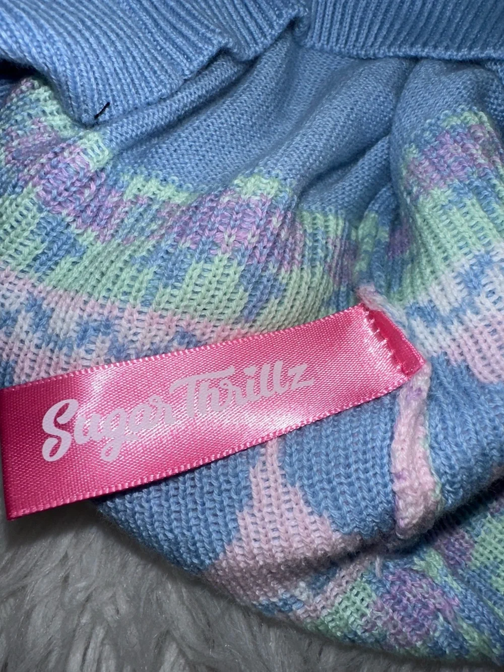 Dolls Kill • Sugar Thrillz Passion For You Intarsia Cute Pastel Cardigan Sweater